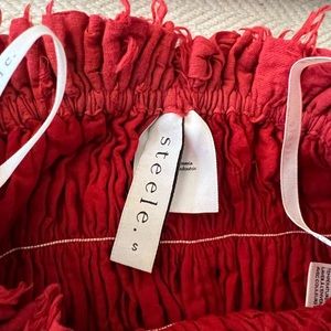 Free People/Steele red bandeau crop with matching flowy skirt